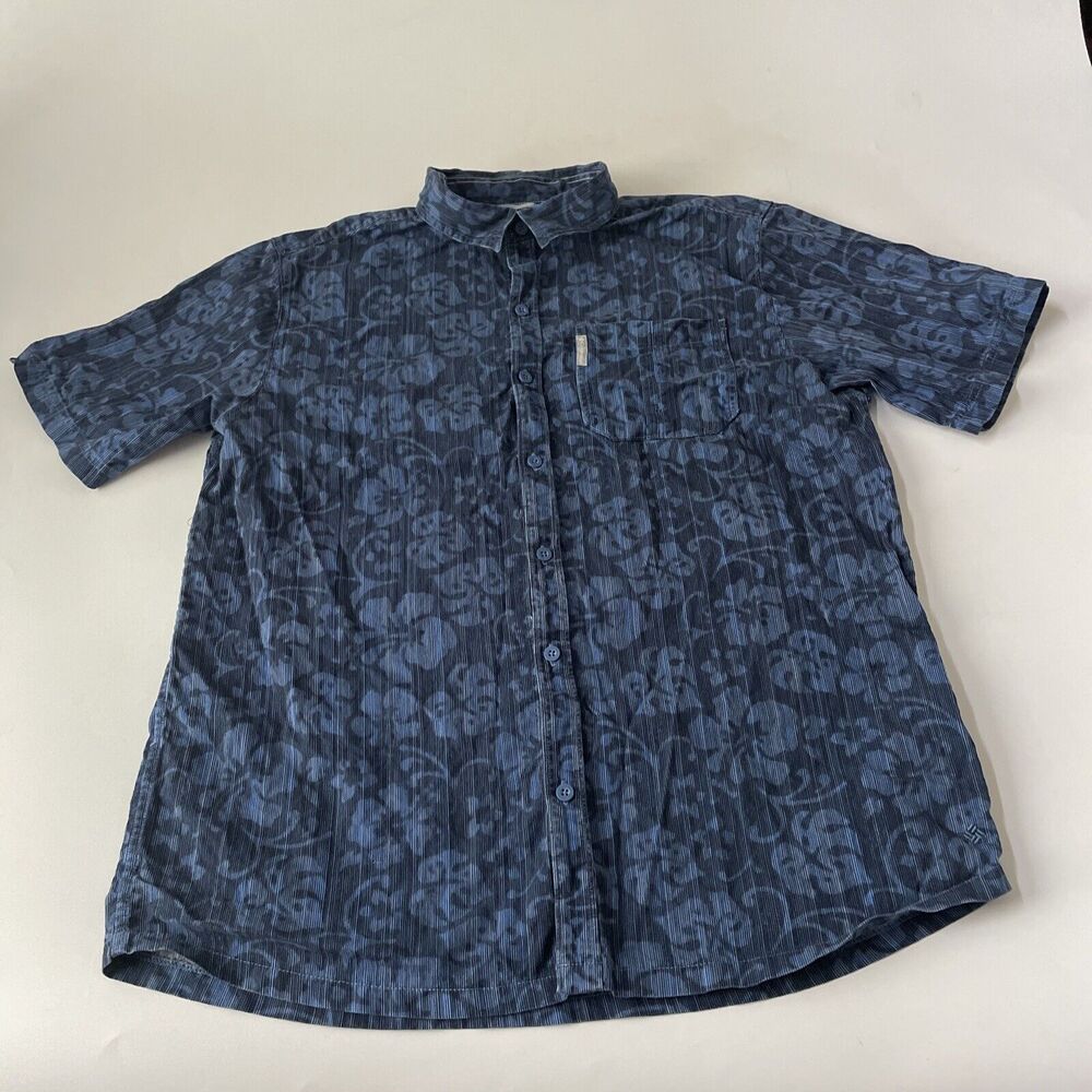 Vintage Columbia Hawaiian Shirt‎ Mens XL Corduroy Preppy Tropical Beachy
